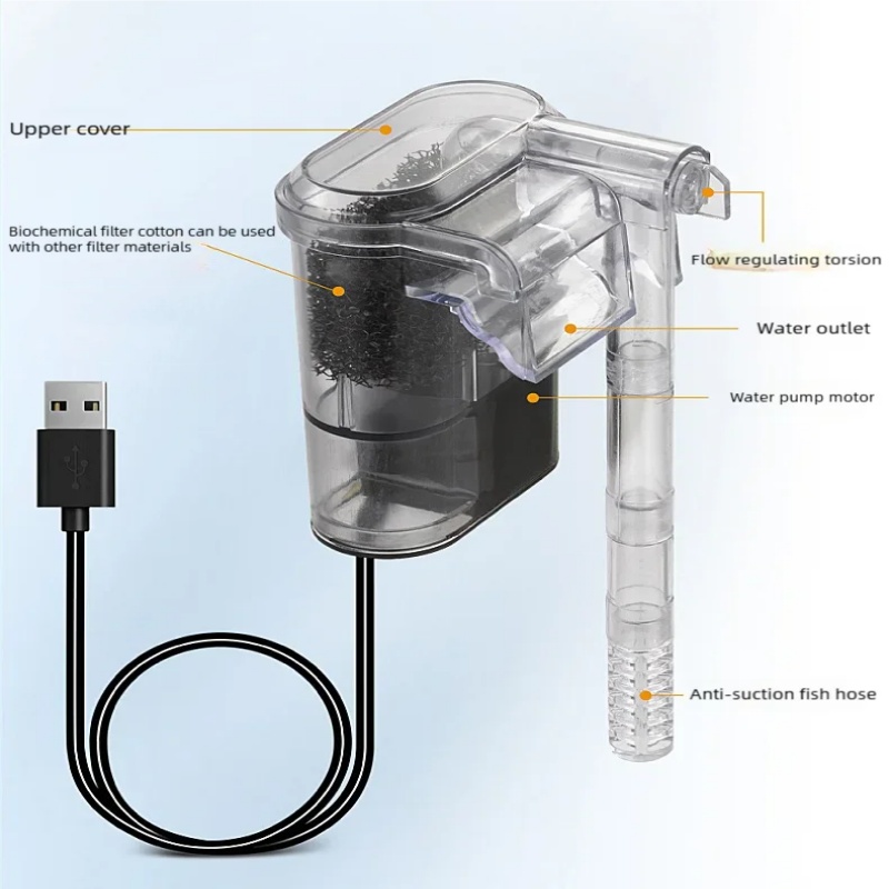 Mini Suspended USB Filter for  - đánh giá và giá Cleaner Fish Aquarium
