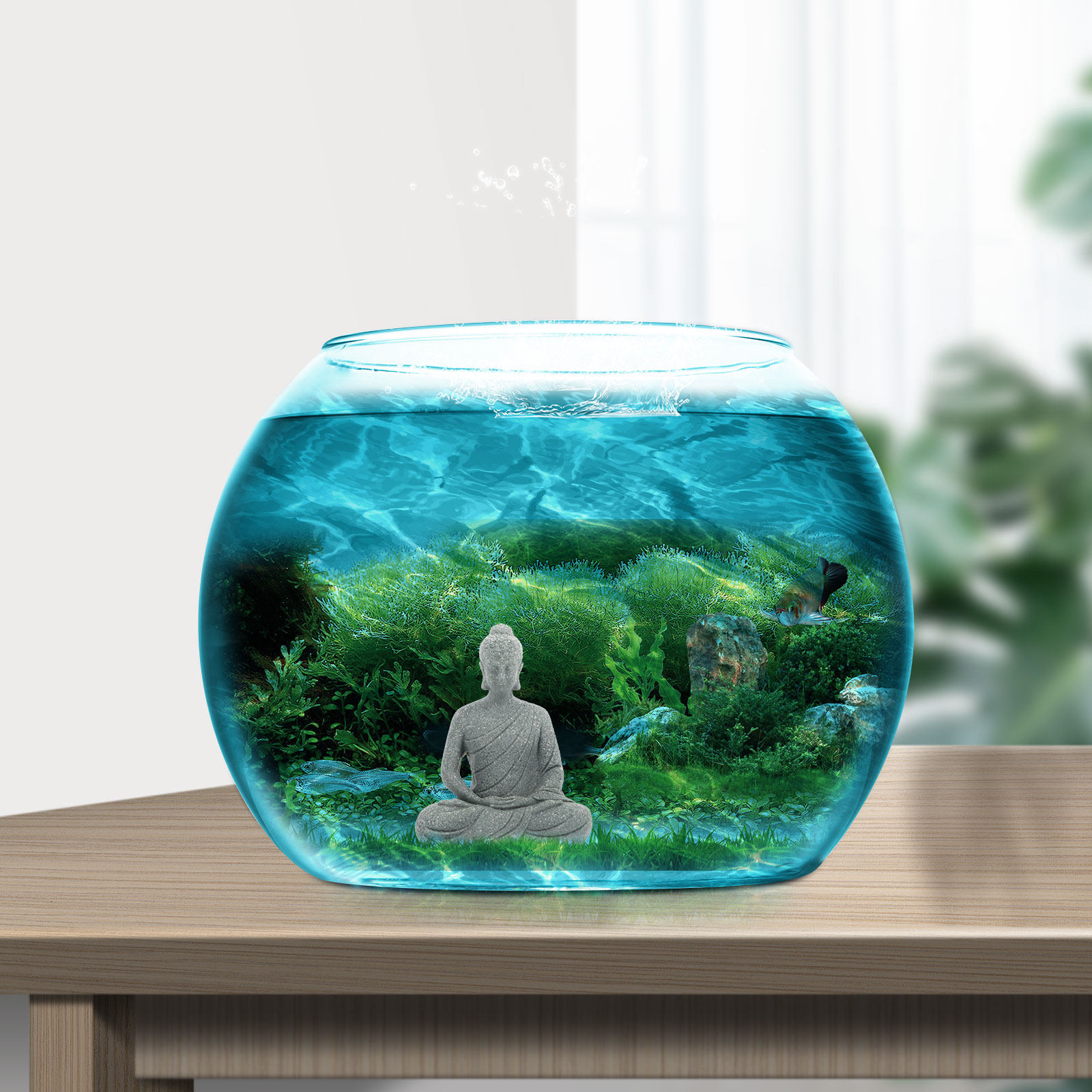 Mini Buddha Statue Resin Aquar - đánh giá và giá Aquarium Fish In