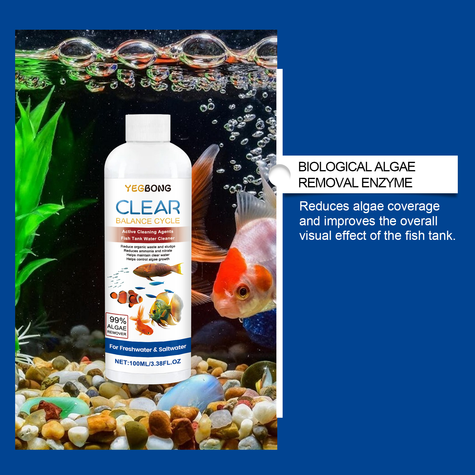 Aquarium Water Clarifier 100ml - đánh giá và giá Cleaner Fish Aquarium