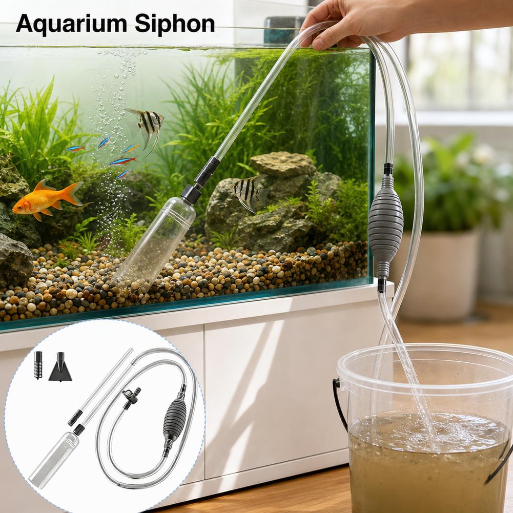 Manual Aquarium Siphon Fish Ta - đánh giá và giá Cleaner Fish Aquarium